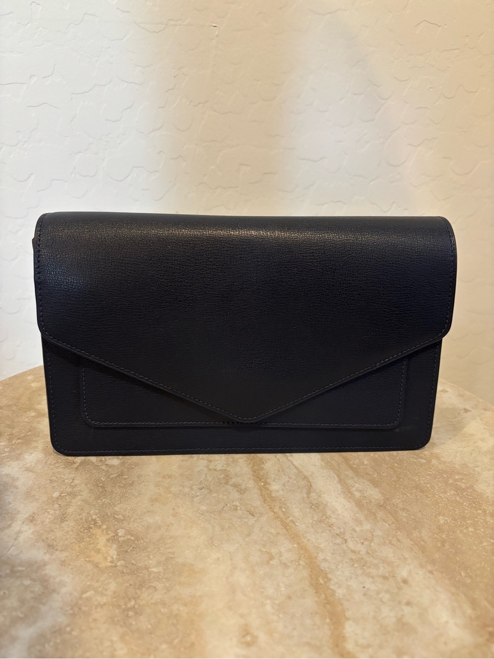 Leatherology Willow Classic Navy Leather Envelope Clutch